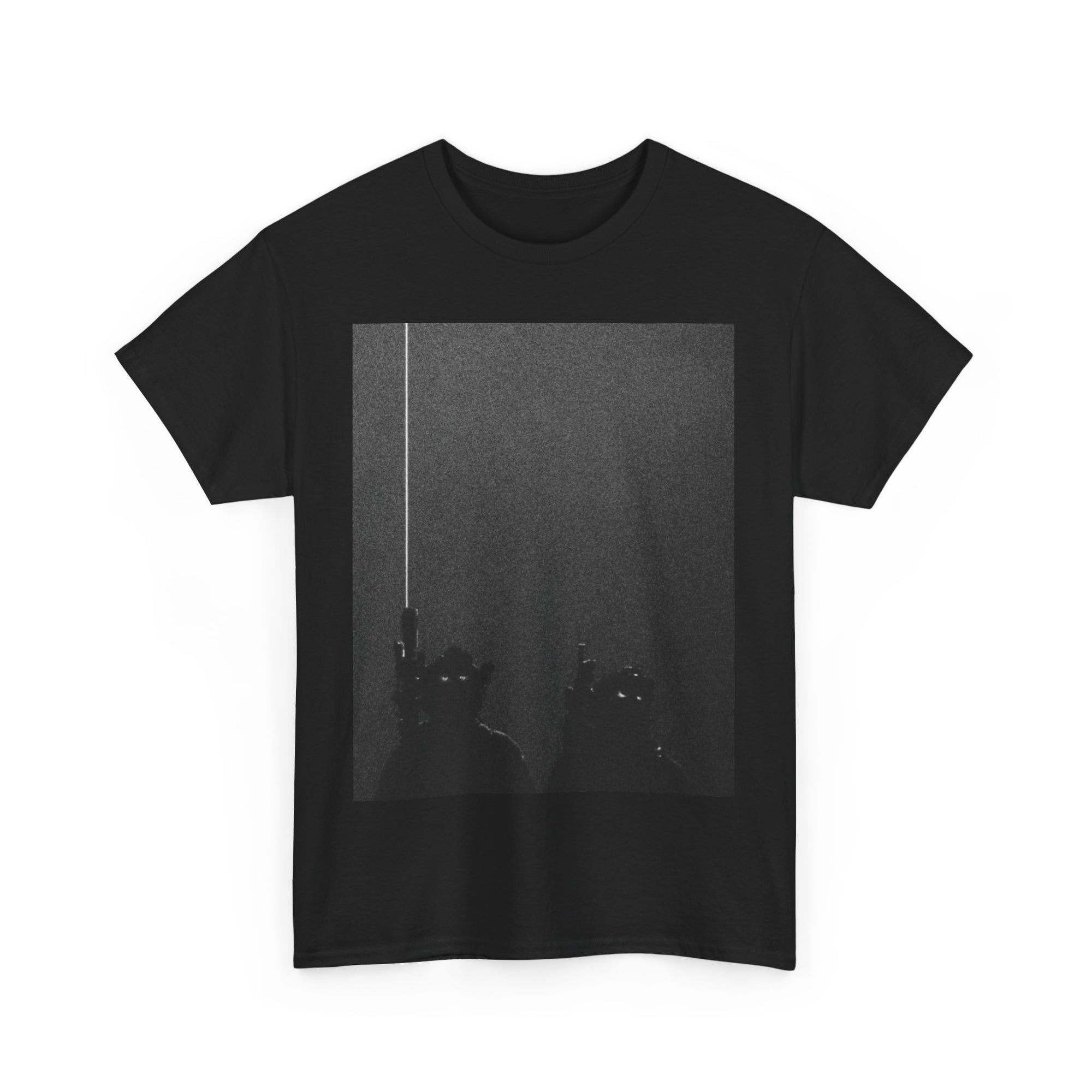 Black t-shirt with a graphic military tactical design night vision