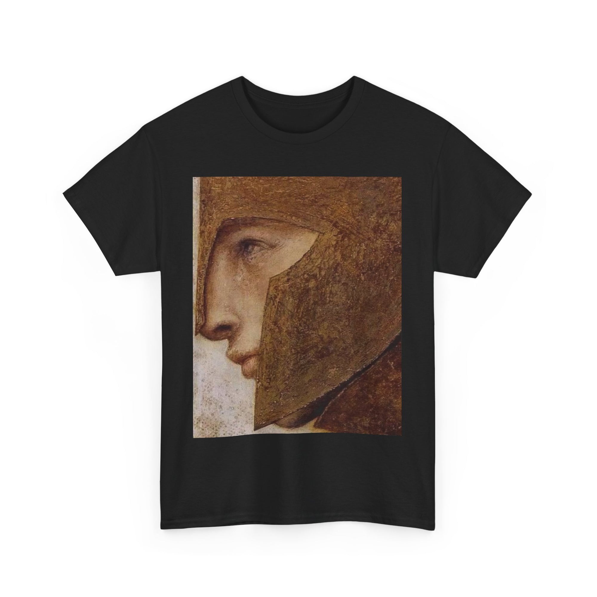 Black t-shirt with a portrait print 
